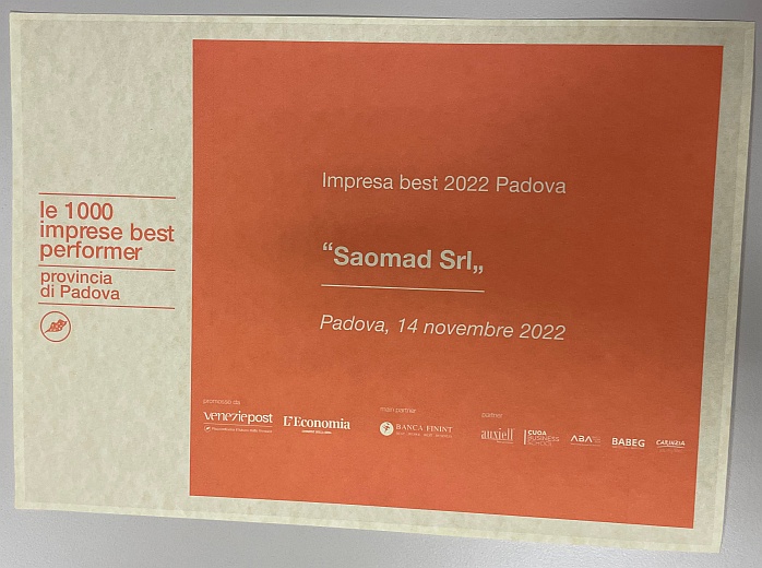 Saomad fait partie des 1000 entreprises les plus performantes de Padoue - 6