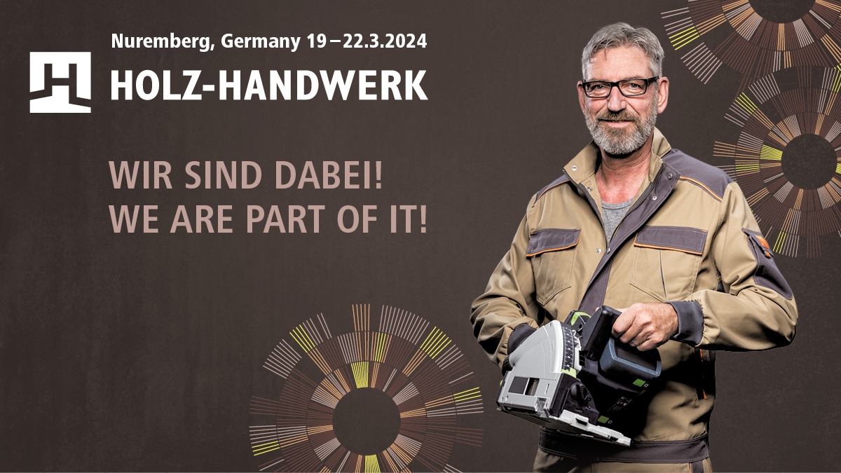 Saomad alla fiera Holz Handwerk 2024 a Norimberga - Germania - dal 19 al 22 marzo 2024